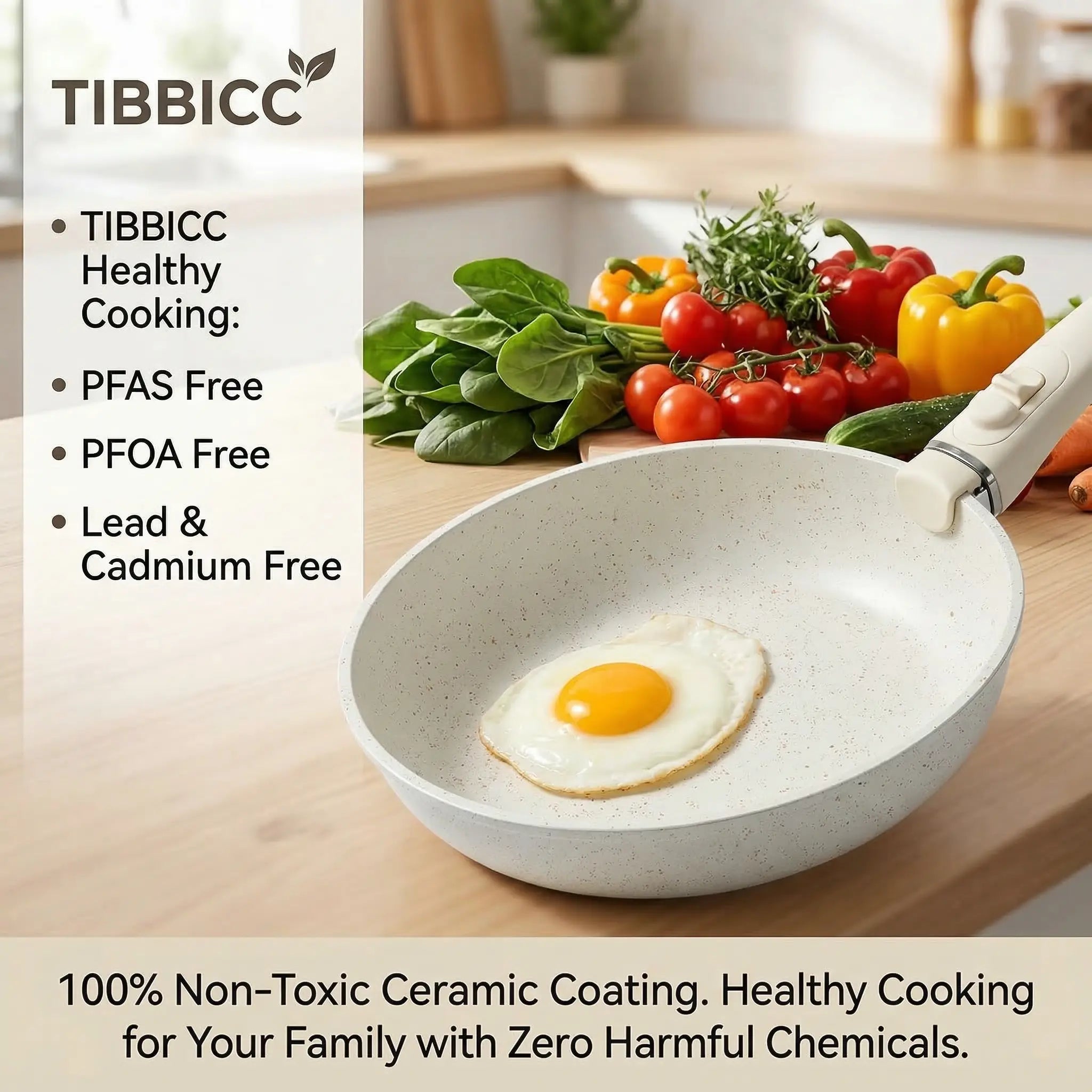 TIBBICC 20-Piece Nonstick Cookware Set – Detachable Handle, Space Saving, Non-Toxic, Less than $10 Each Pot, Perfect Gift