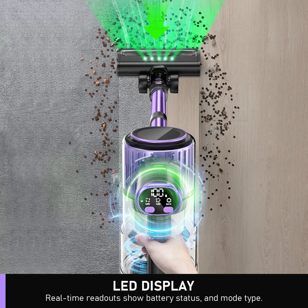 Cordless Battery Powered Vacuum Cleaner, Super Power Suction, 2200Mah Battery, 10-In-1 Lightweight Design, Ideal for Home & Low-Pile Carpets