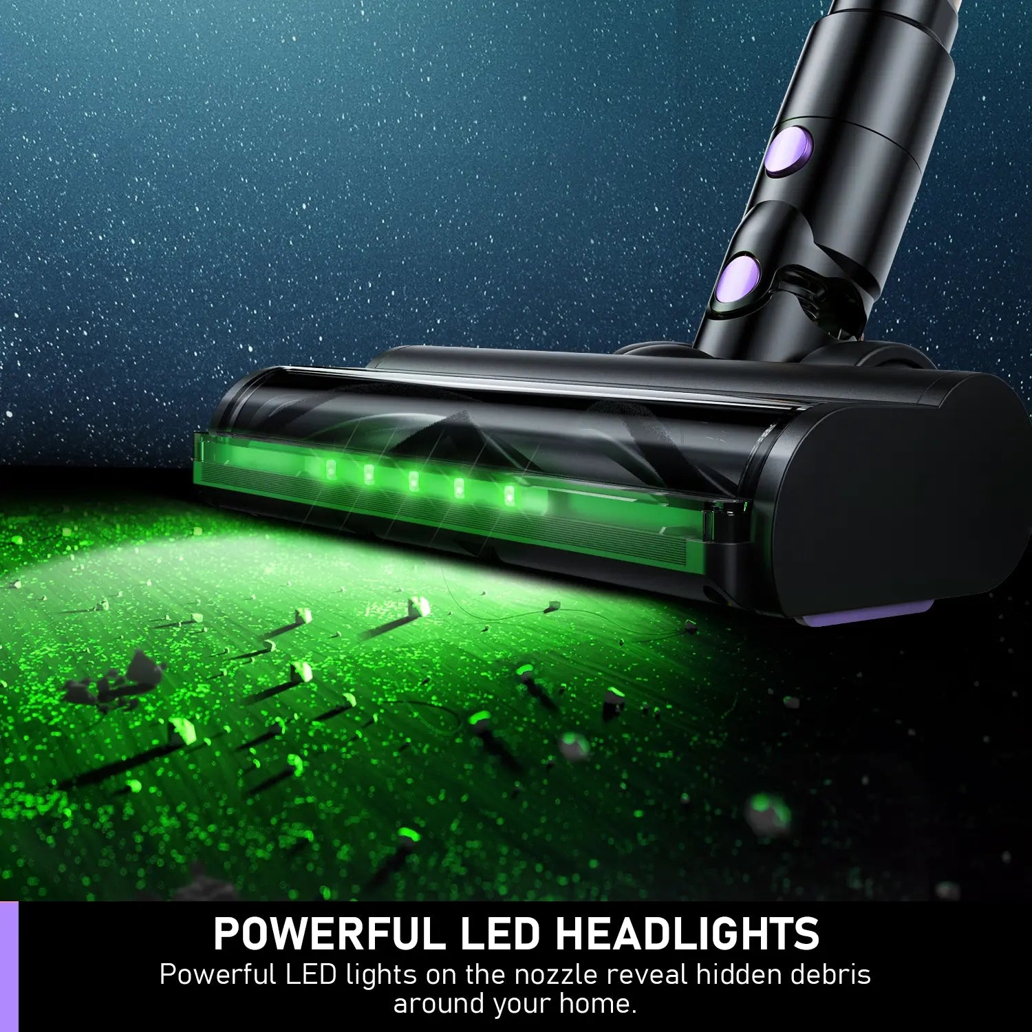 Cordless Battery Powered Vacuum Cleaner, Super Power Suction, 2200Mah Battery, 10-In-1 Lightweight Design, Ideal for Home & Low-Pile Carpets