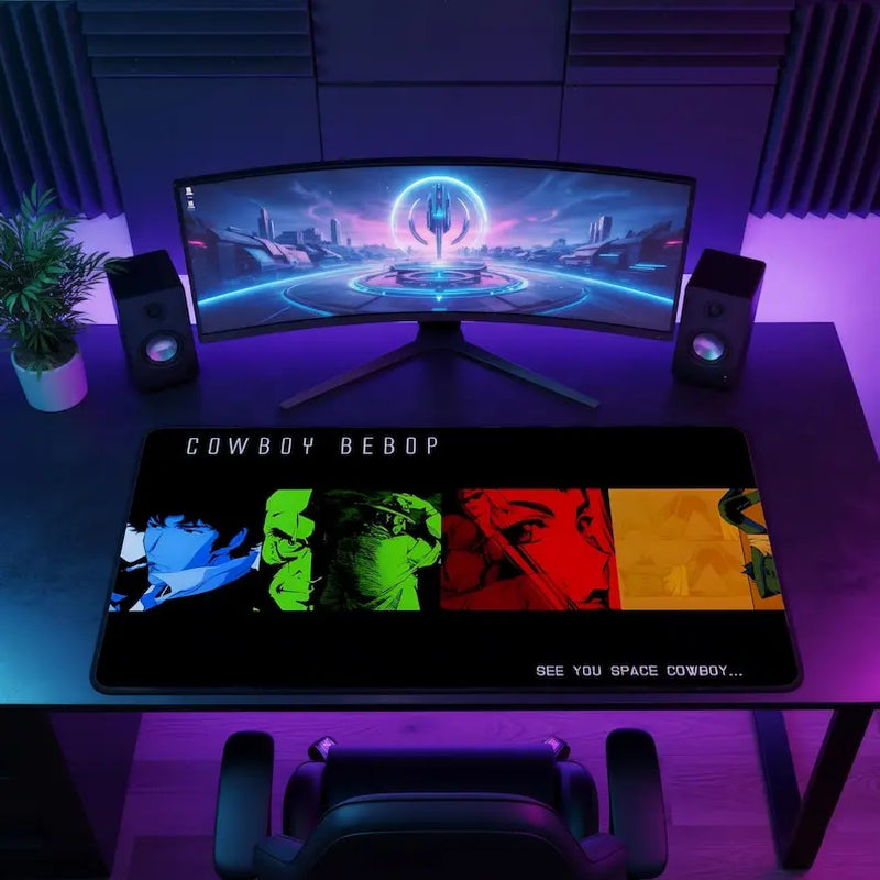 Cowboy Bebop See You Space Deskmat, Retro Anime Gaming Pad, Anime Fan Gift