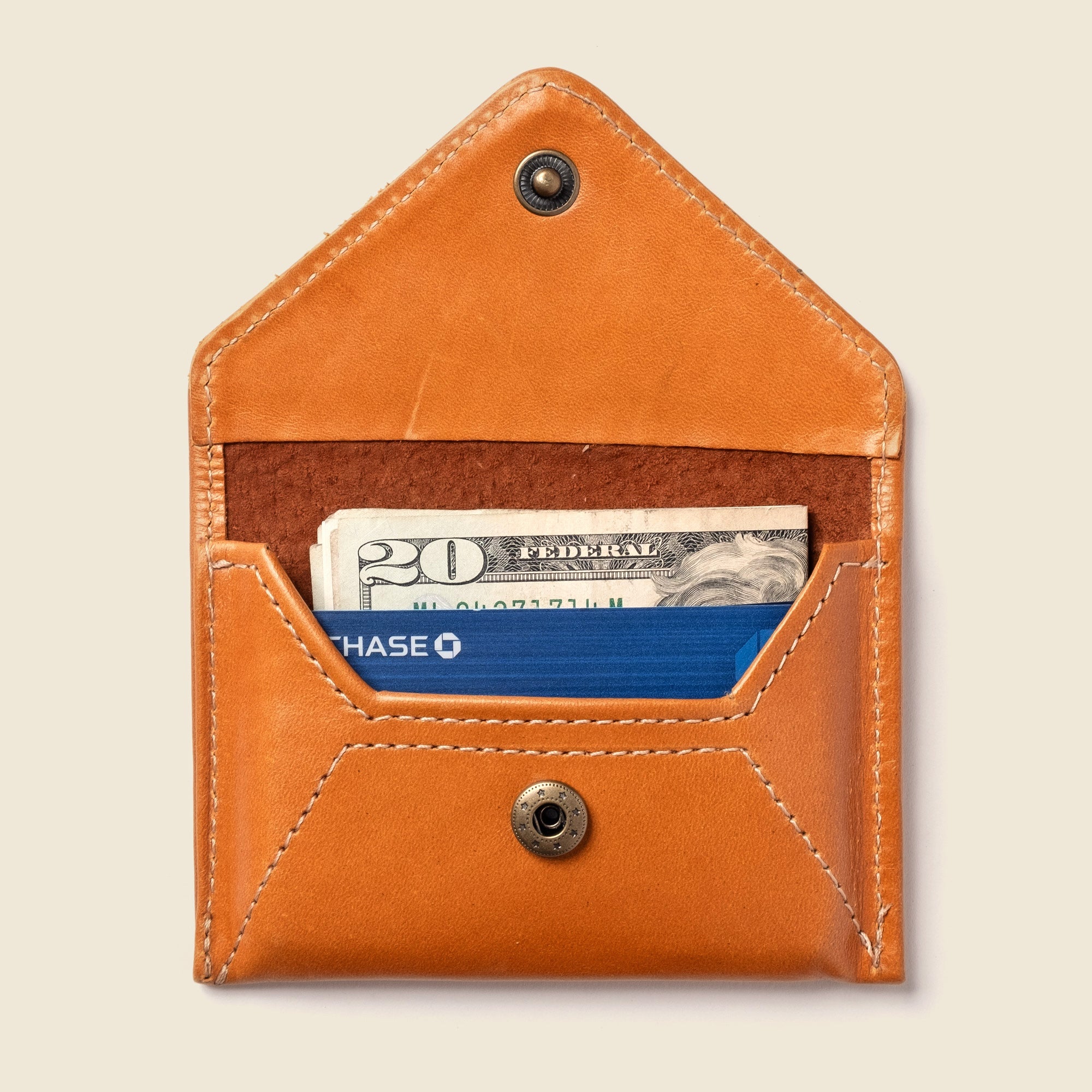 Mini Envelope Wallet With RFID protection - Honey