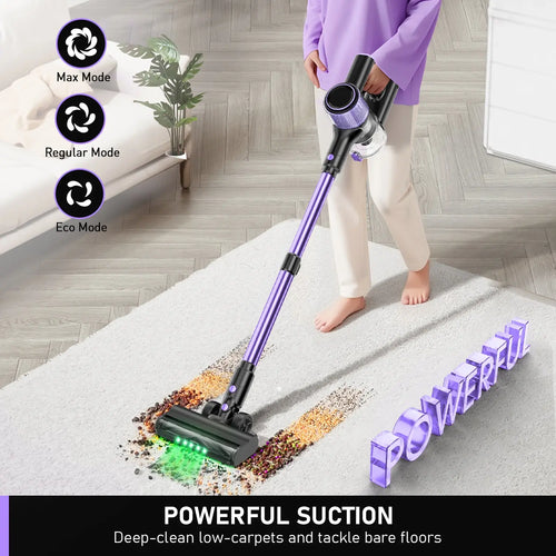 Cordless Battery Powered Vacuum Cleaner, Super Power Suction, 2200Mah Battery, 10-In-1 Lightweight Design, Ideal for Home & Low-Pile Carpets